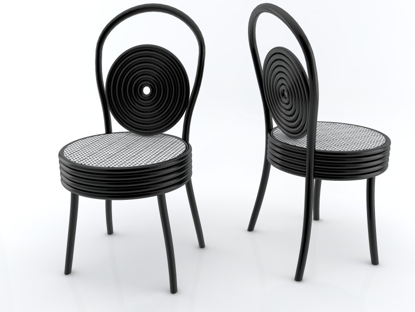 sedia variante nera e bianca